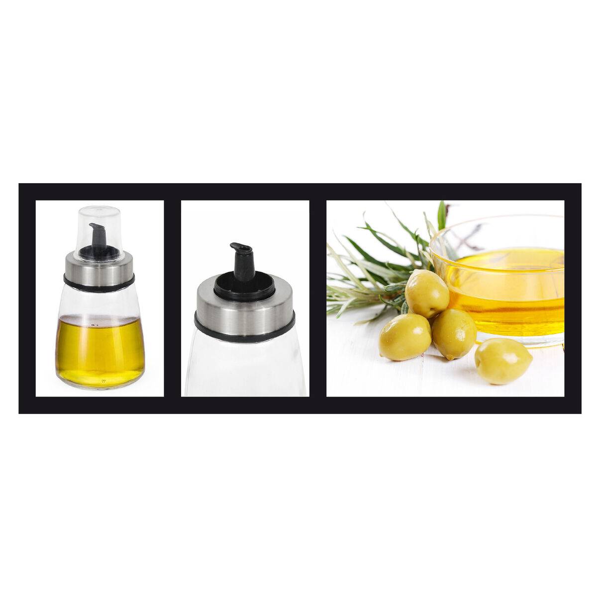 Aceitera Quttin Transparente Plateado Vidrio 200 ml 6,5 x 6,5 x 12,5 cm (12 Unidades)