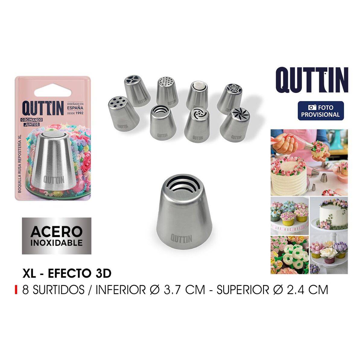 Boquillas para mangas pasteleras Quttin XL 48 Unidades