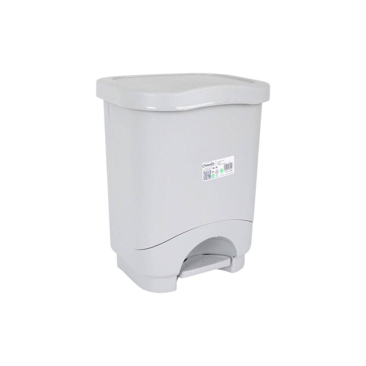 Cubo de Basura con Pedal Tontarelli Idea Gris 24 L (4 Unidades)