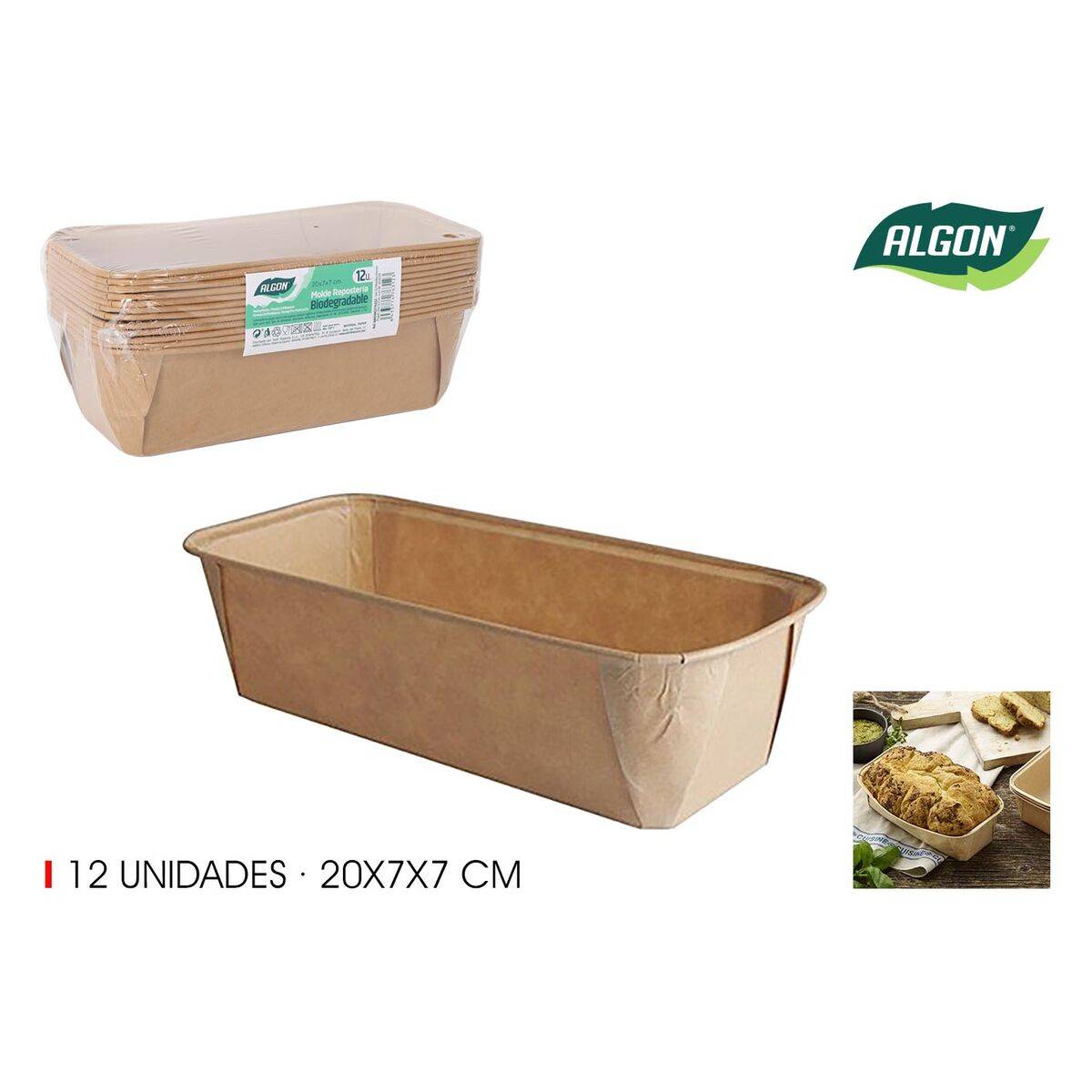 Set de Moldes de Repostería Algon Papel 20 x 7 x 7 cm 12 Piezas (24 Unidades)