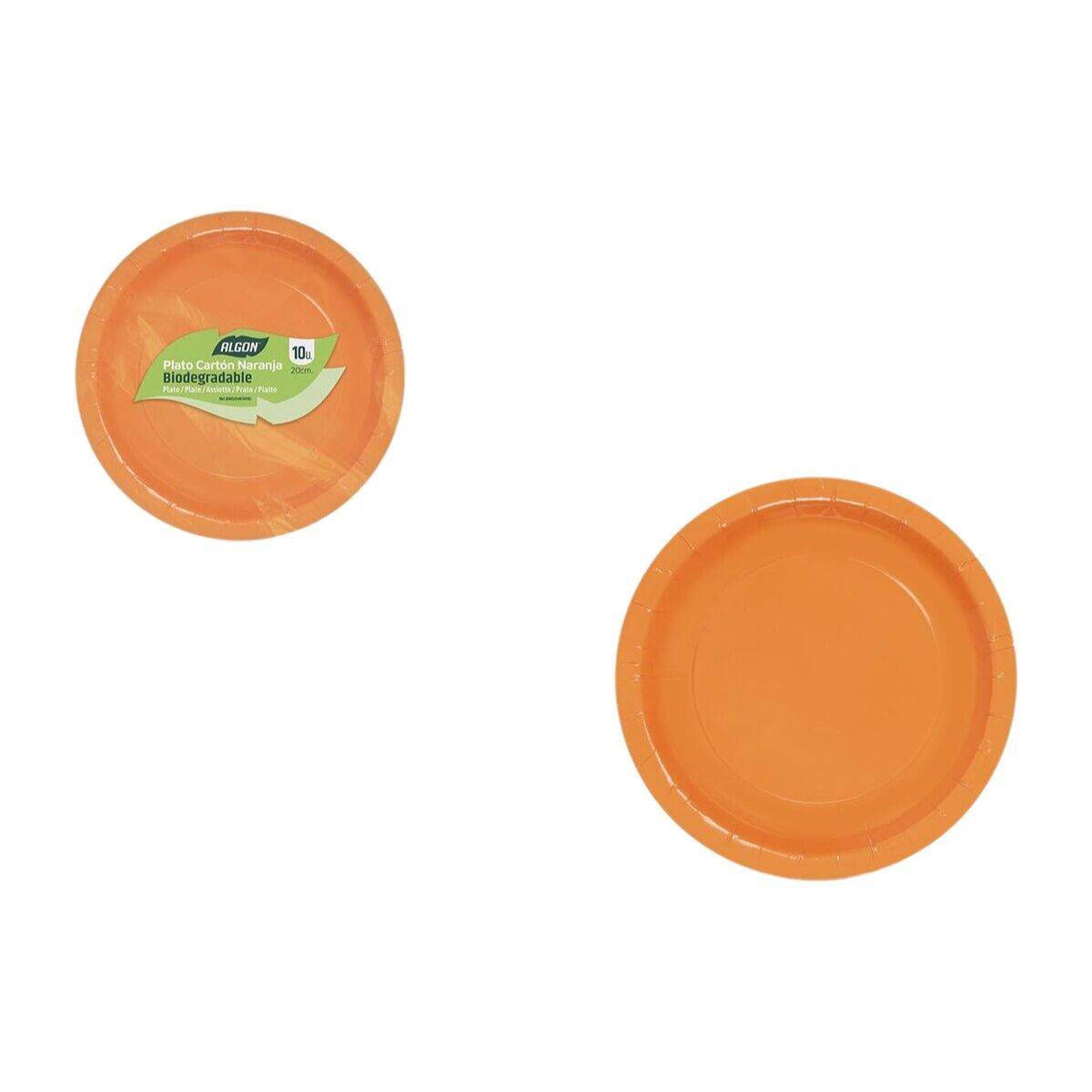 Set de Platos Algon Naranja 20 cm 10 Piezas (24 Unidades)