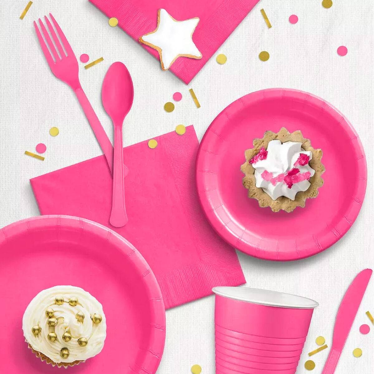Set de Platos Algon Fucsia 20 cm 10 Piezas (24 Unidades)