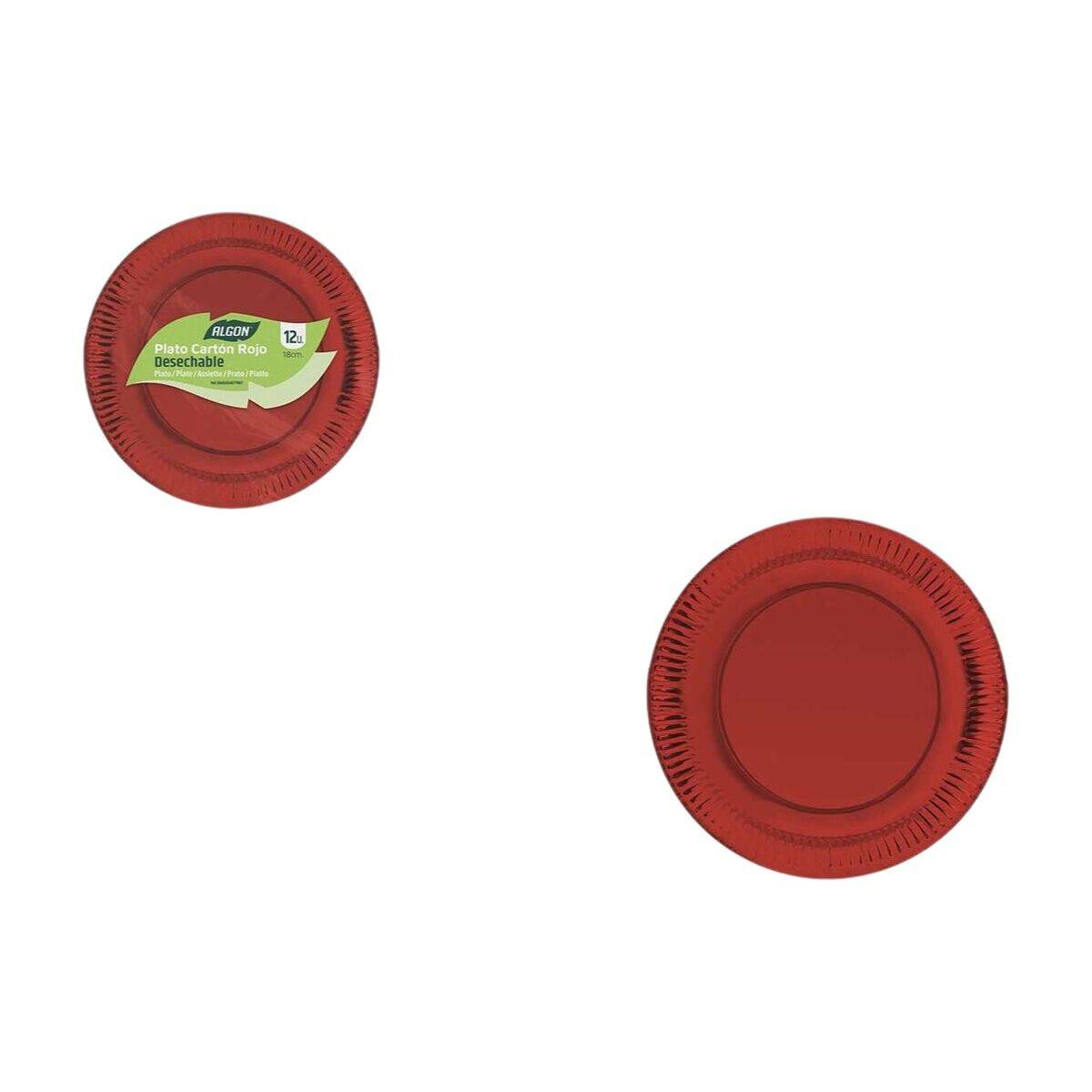 Set de Platos Algon Rojo 18 cm 12 Piezas (18 Unidades)