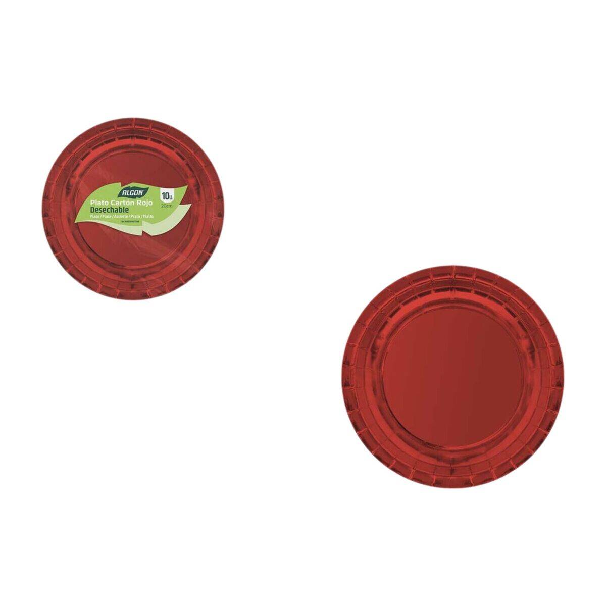 Set de Platos Algon Rojo 20 cm 10 Piezas (18 Unidades)