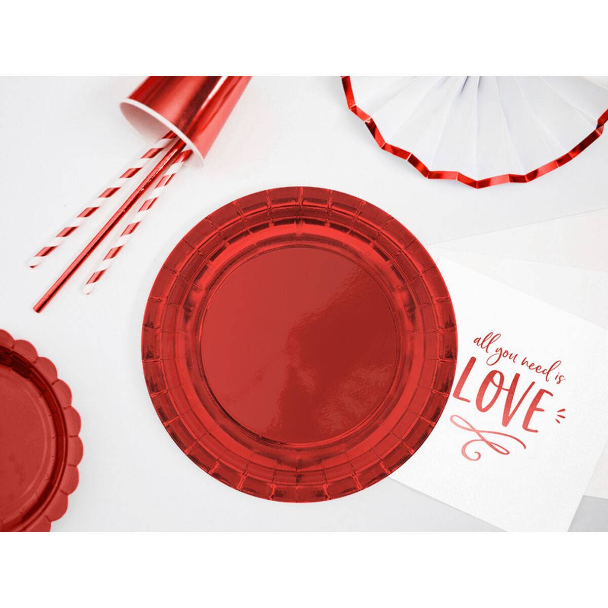 Set de Platos Algon Rojo 20 cm 10 Piezas (18 Unidades)