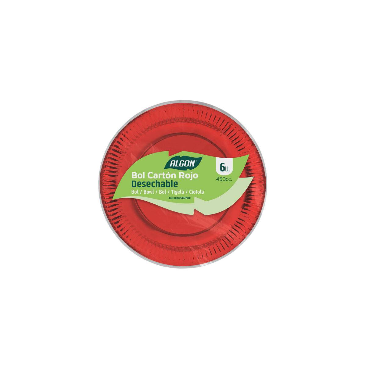 Set de Platos Algon Rojo 450 ml 6 Piezas (18 Unidades)