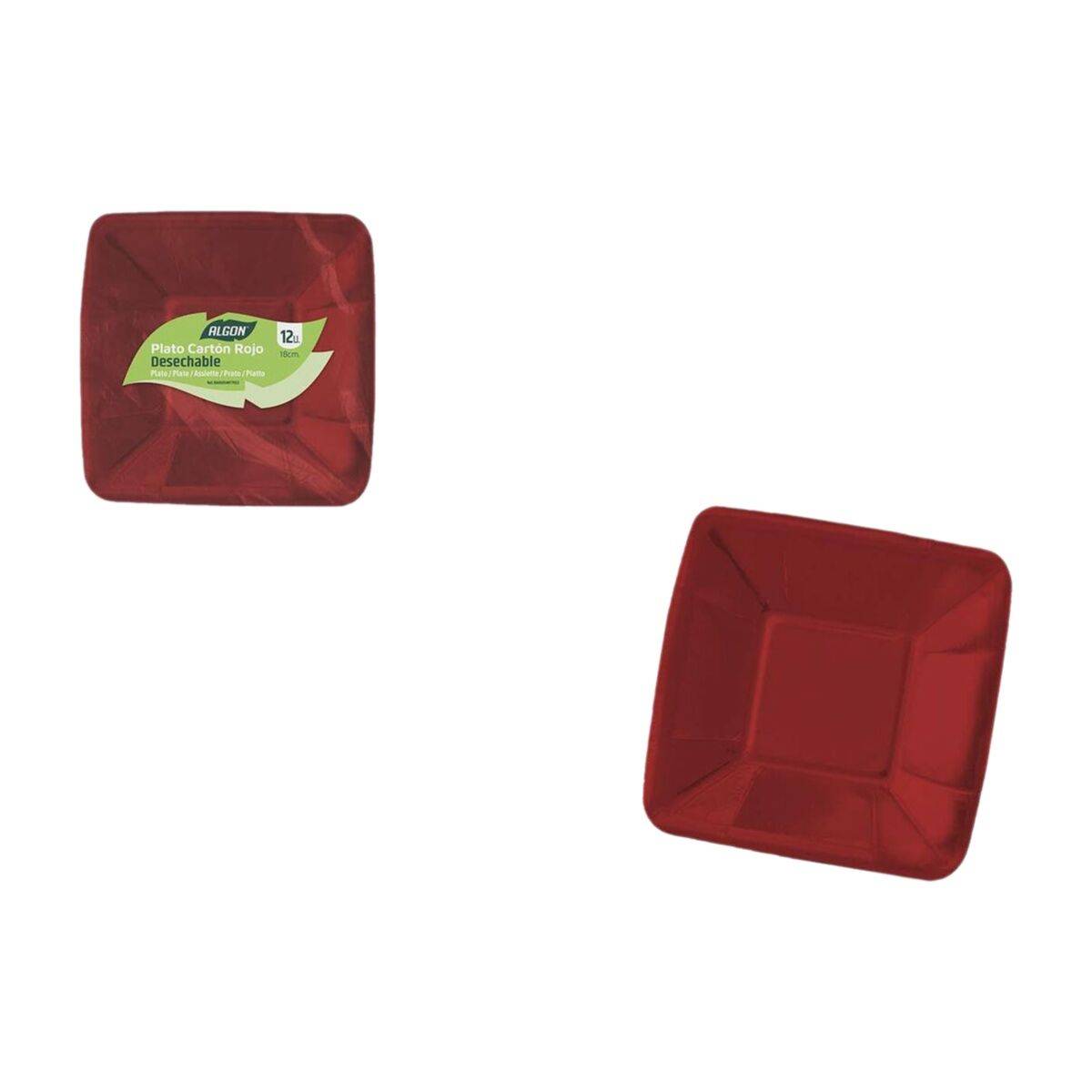 Set de Platos Algon Rojo 18 cm 12 Piezas (18 Unidades)