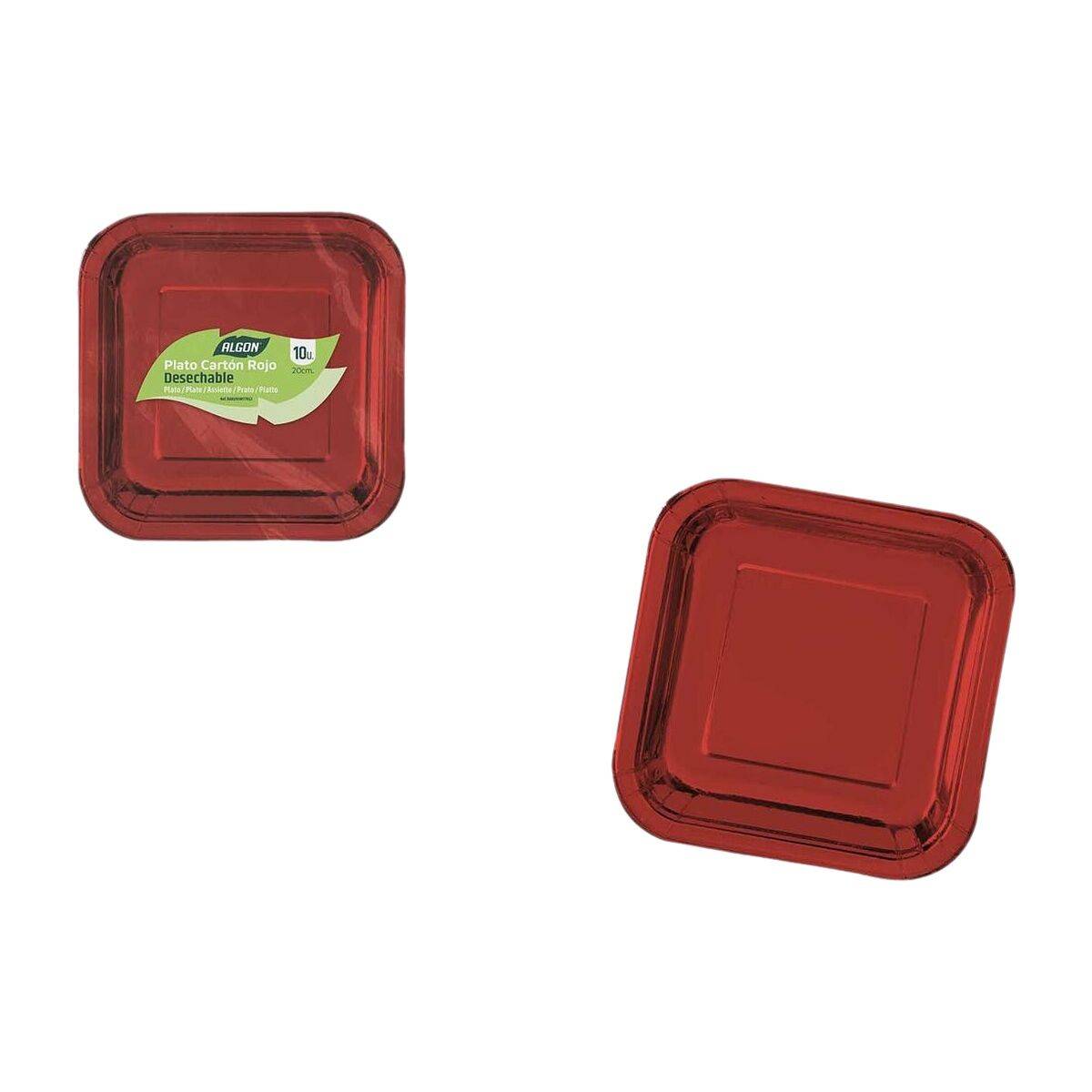 Set de Platos Algon Rojo 20 cm 10 Piezas (18 Unidades)
