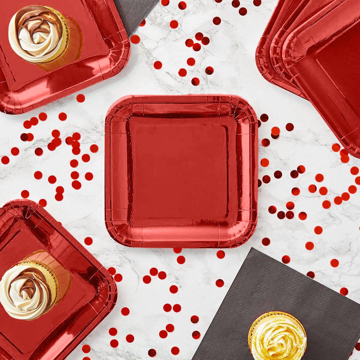 Set de Platos Algon Rojo 20 cm 10 Piezas (18 Unidades)