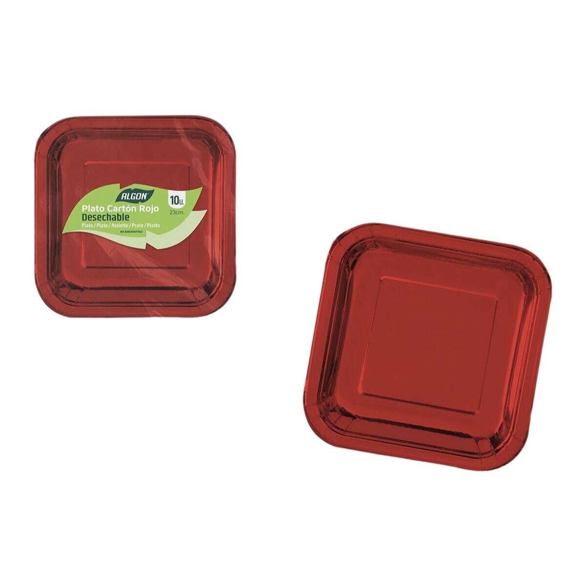 Set de Platos Algon Rojo 23 cm 10 Piezas (18 Unidades)