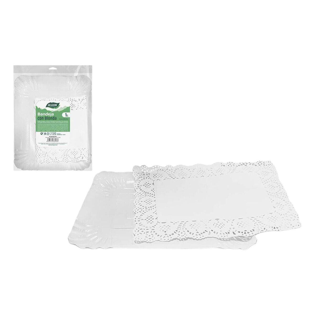 Bandeja de Aperitivos Algon Rectangular 32 x 39 x 1 cm 32 x 39 cm (36 Unidades)