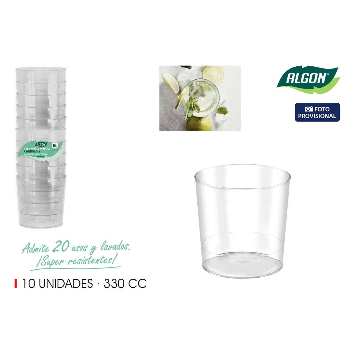 Set de Vasos Algon MOJITO 10 Piezas (12 Unidades)