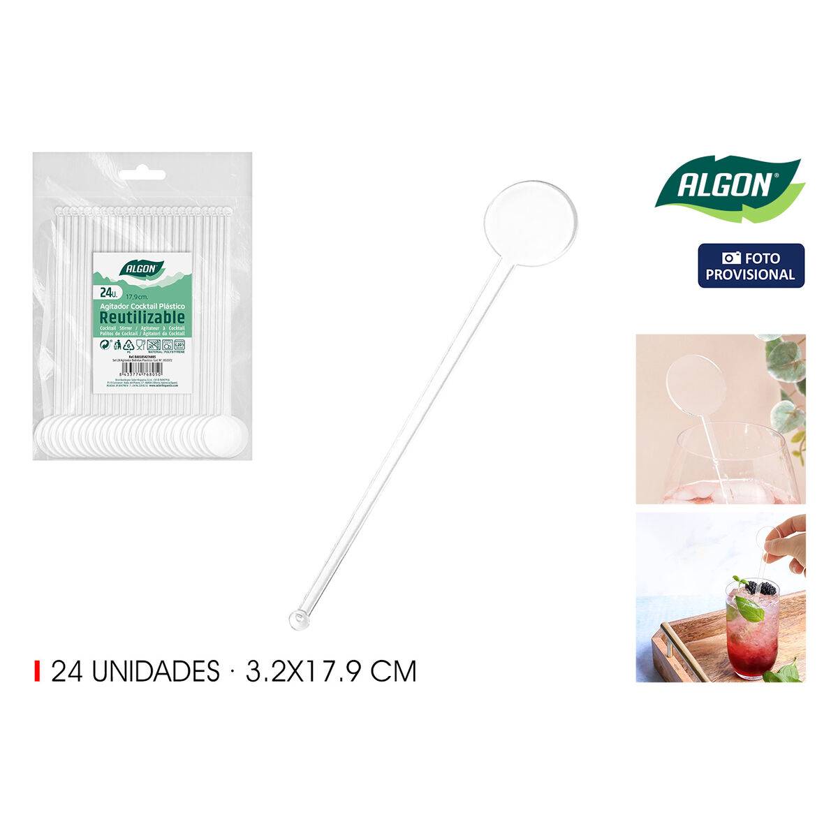 Agitador para Bebidas Algon 17,9 cm (24 Unidades)