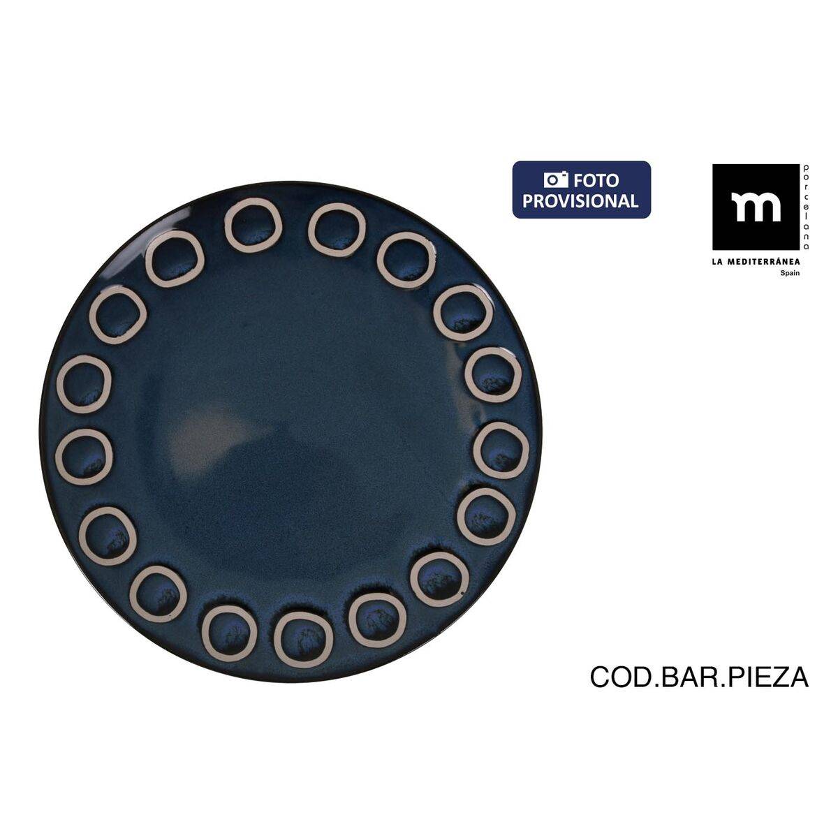 Plato Llano La Mediterránea Almudena Azul (12 Unidades)