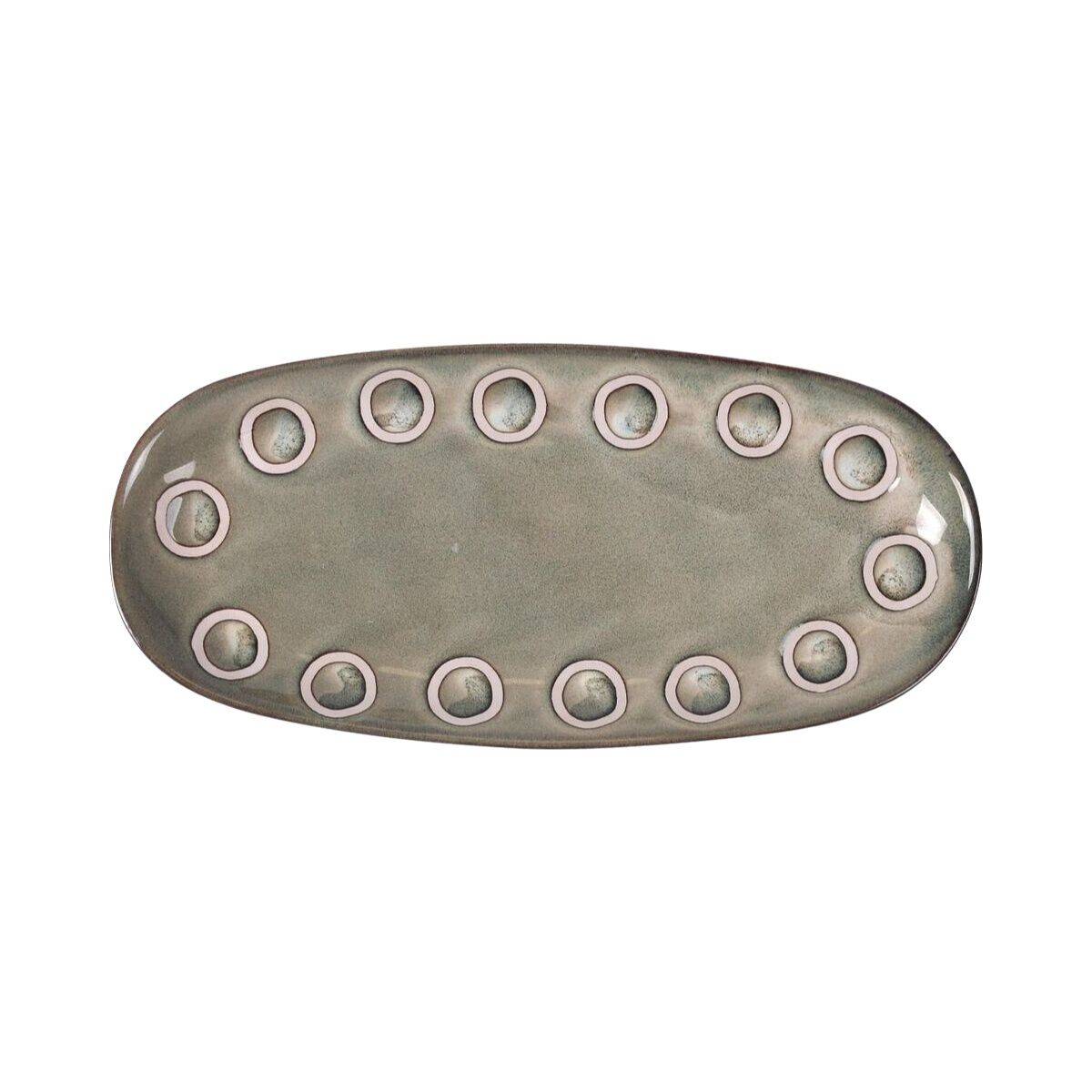 Fuente de Cocina La Mediterránea Almudena Gris Ovalado 25 x 12 x 2,2 cm (24 Unidades)