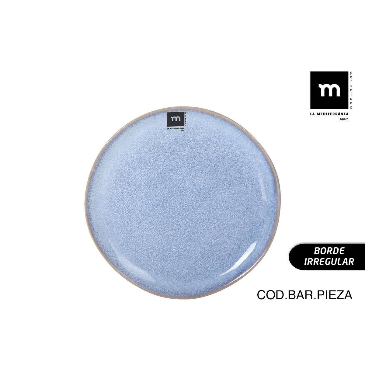 Plato Llano La Mediterránea Macarella blue Ø 20,5 cm (24 Unidades)
