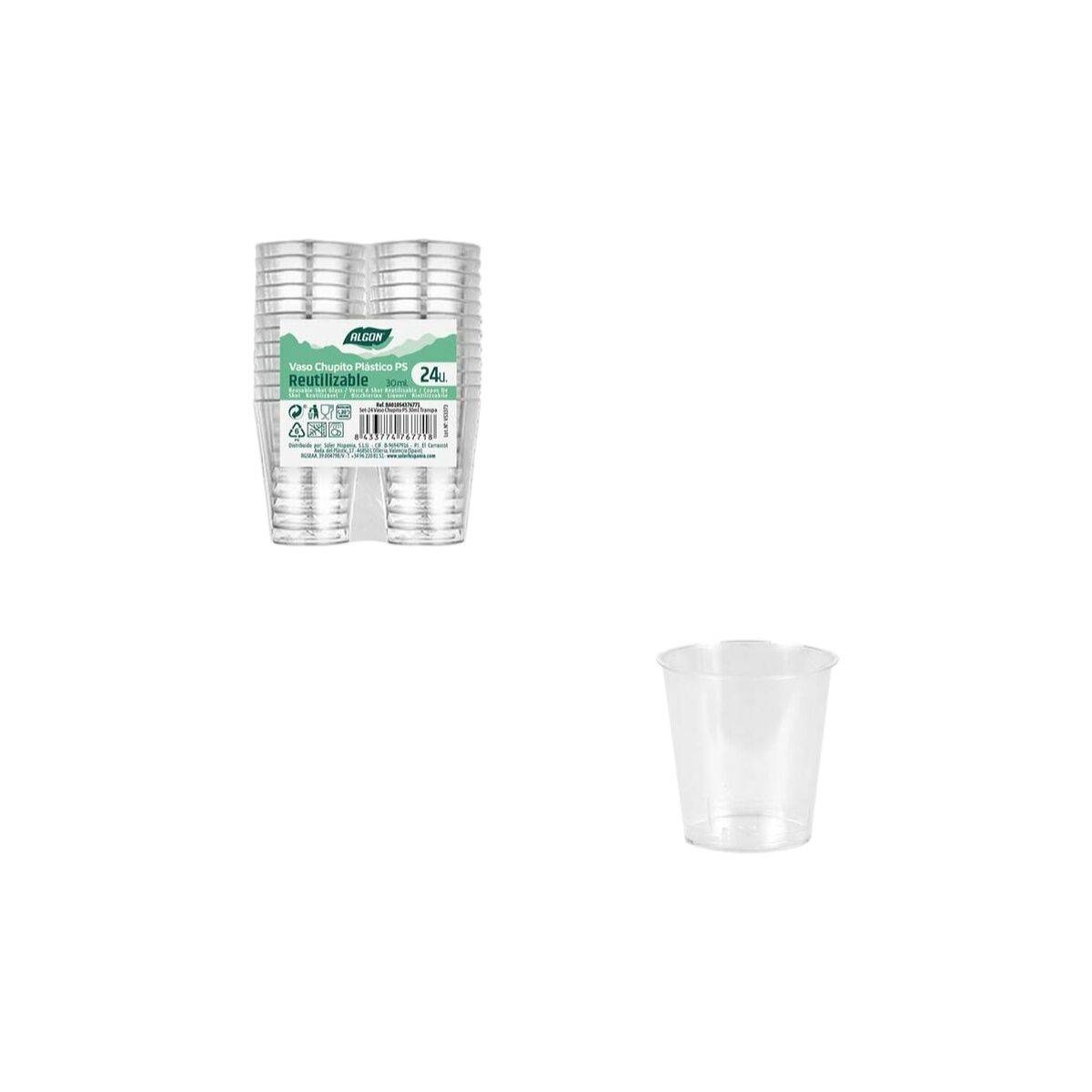 Vaso de chupito Algon Ø 4 cm 30 ml 24 Piezas (24 Unidades)