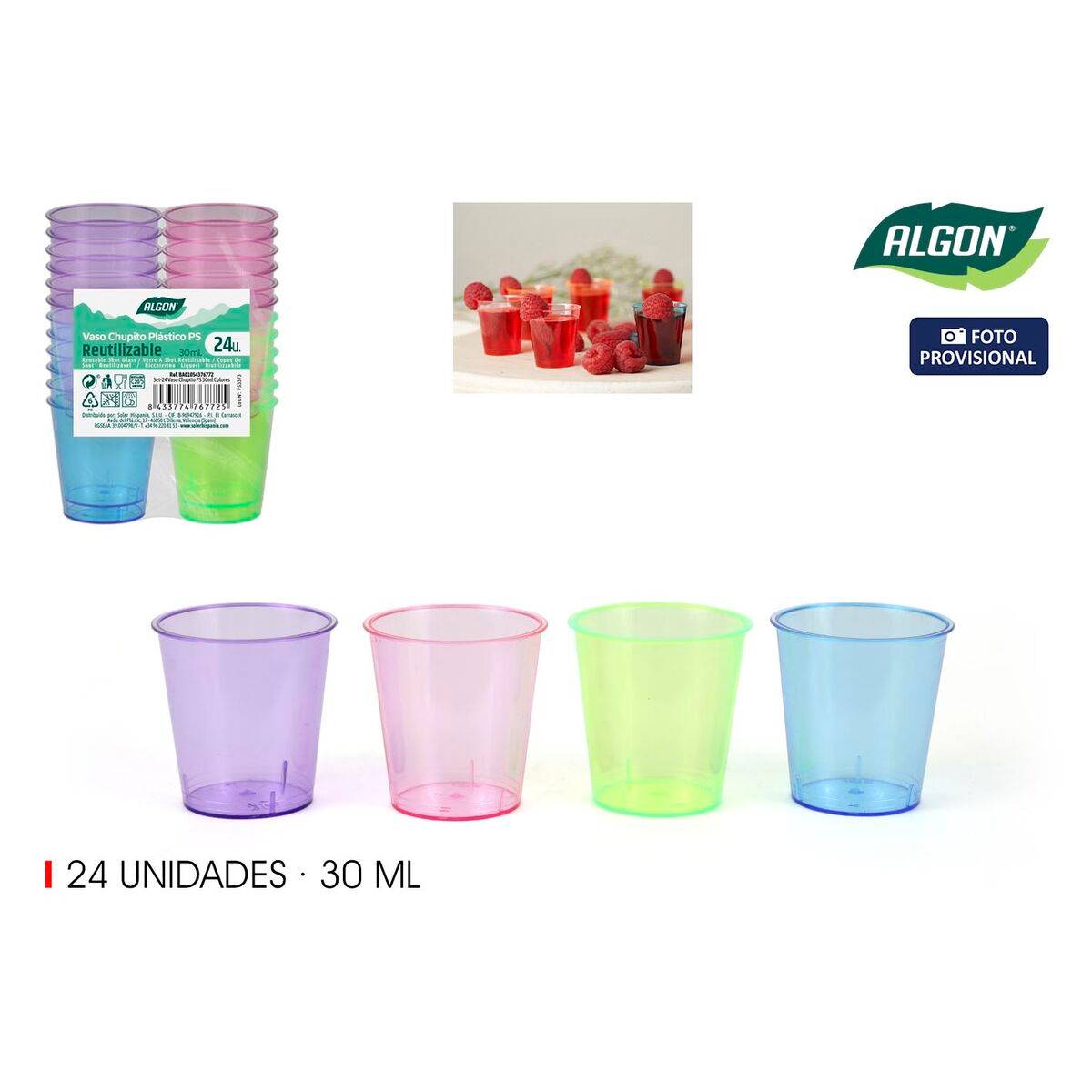 Vaso de chupito Algon Ø 4 cm 30 ml 24 Piezas (24 Unidades)