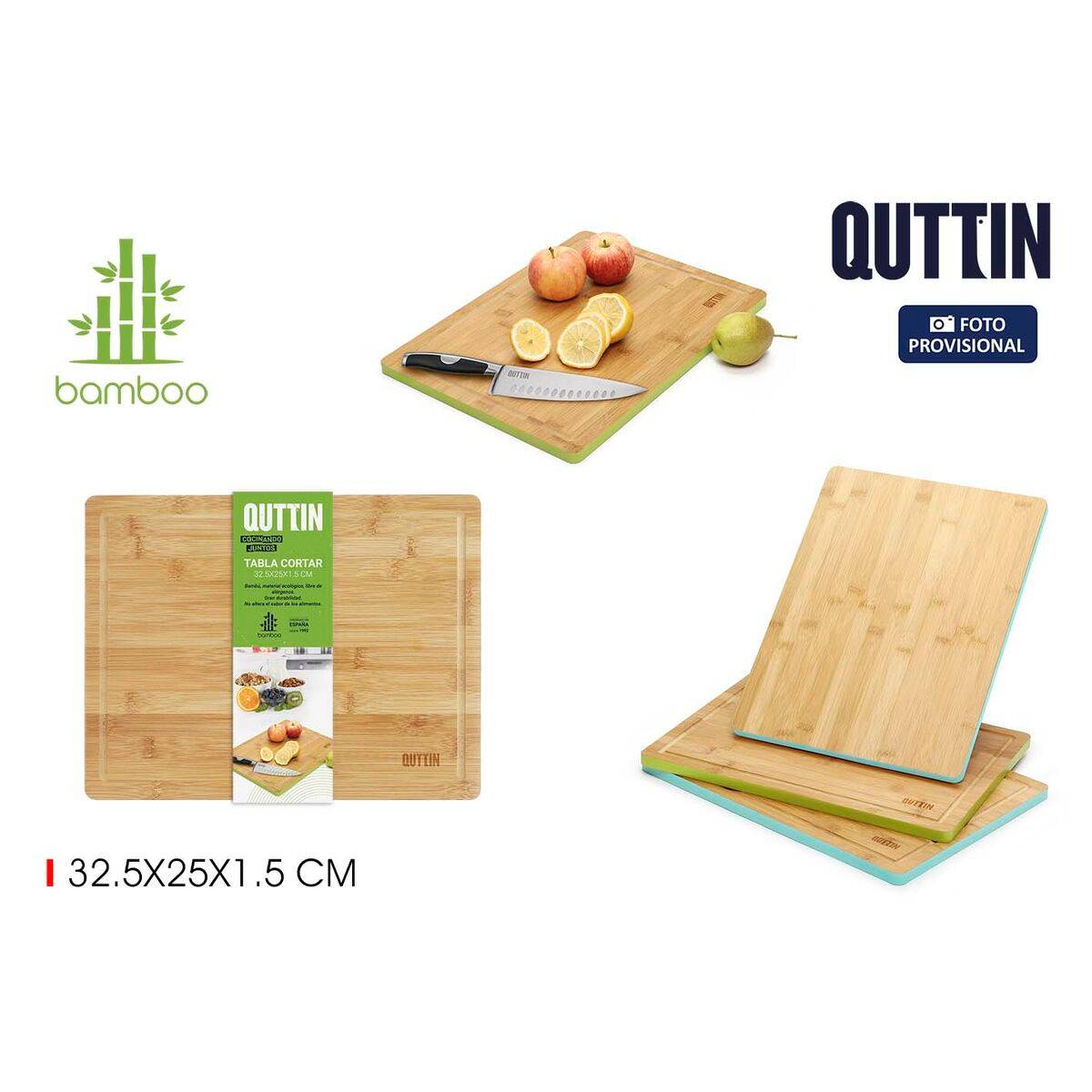 Tabla de cortar Quttin 32,5 x 25 x 1,5 cm (8 Unidades)