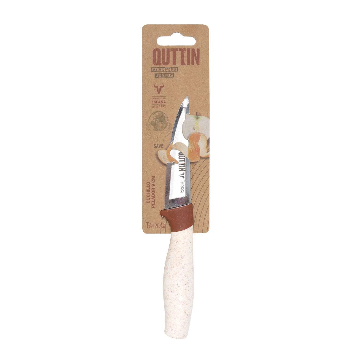 Cuchillo Pelador Quttin Terra Marrón Plateado Acero Inoxidable 9 cm (48 Unidades)