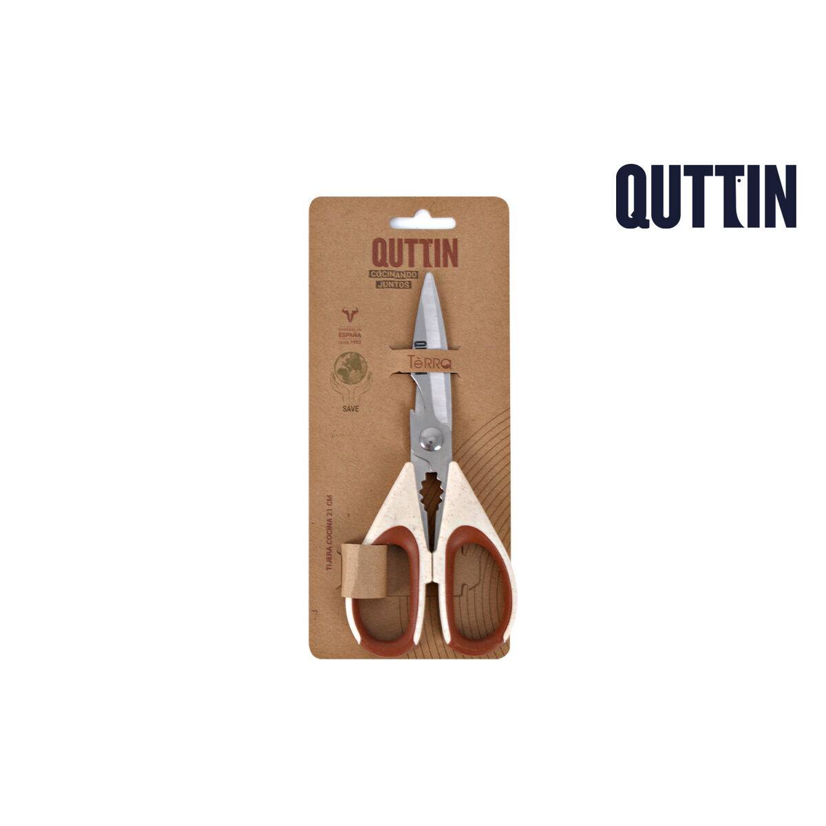 Tijeras de Cocina Quttin Terra 21 cm 2,5 mm (16 Unidades)