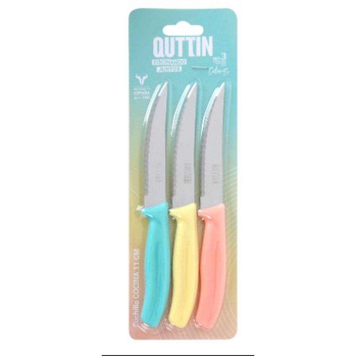 Cuchillo de Cocina Quttin Basic 11 cm 3 Piezas (18 Unidades)