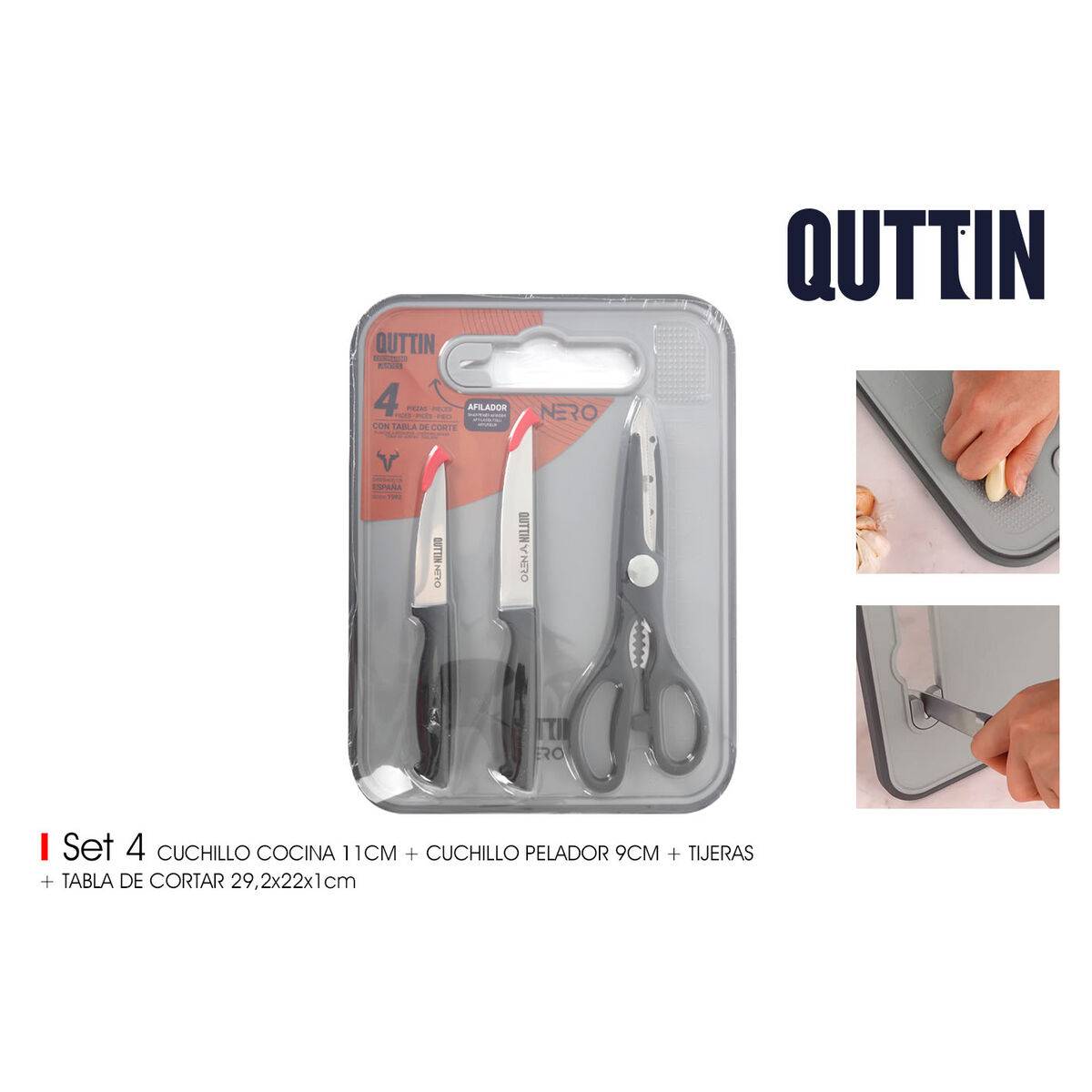 Set de Cuchillos Quttin Nero 4 Piezas (6 Unidades)