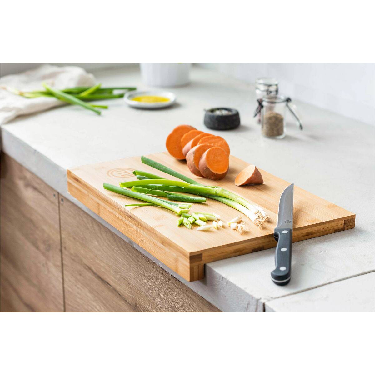 Tabla de cortar MasterChef ENCIMERA 38,5 x 26,5 x 1,5 cm + 2 cm (4 Unidades)