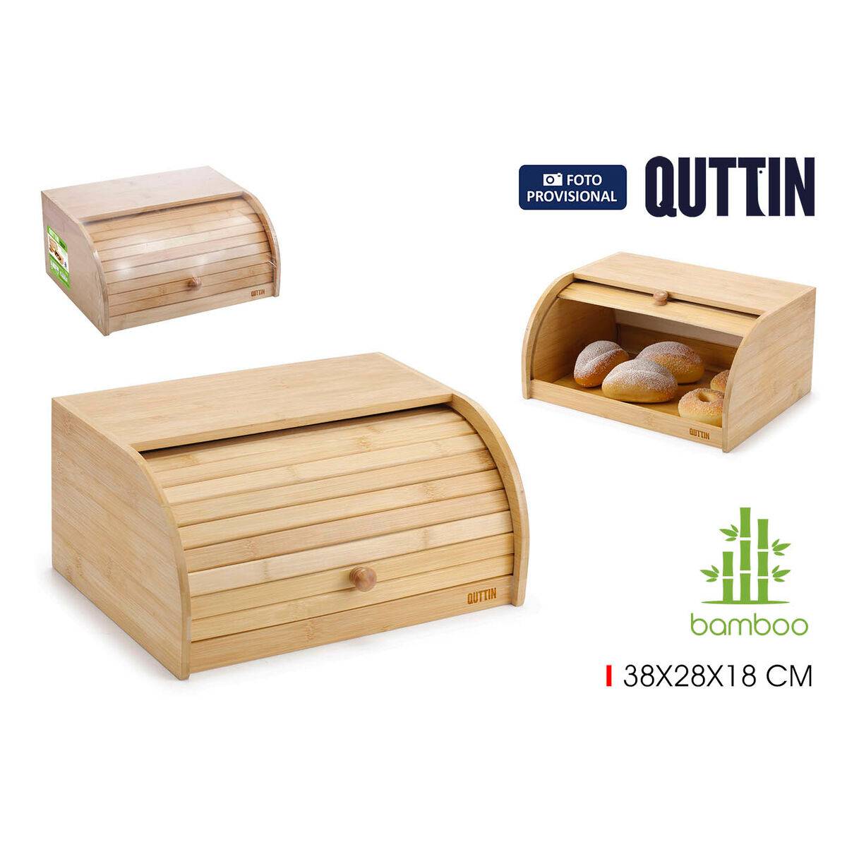 Panera Quttin Bambú 38 x 28 x 18 cm (4 Unidades)