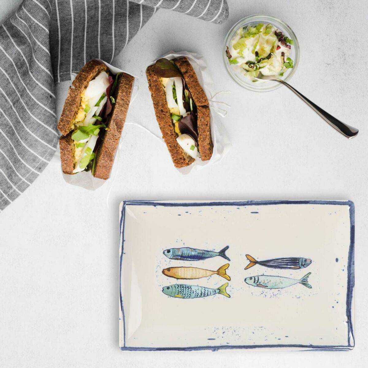 Fuente de Cocina La Mediterránea Peixe Rectangular Peces 25,3 x 15 x 2 cm (18 Unidades)
