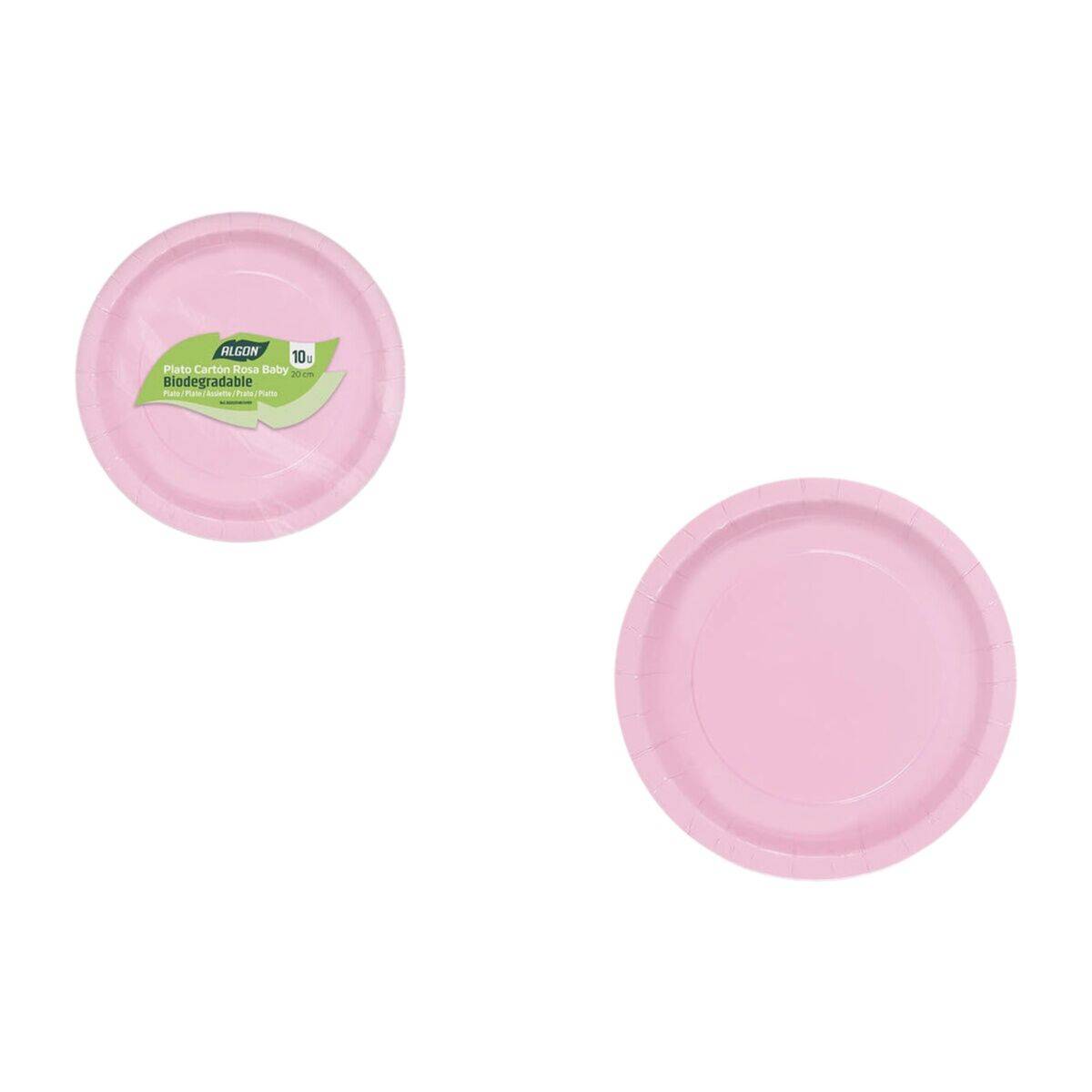 Set de Platos Algon Rosa 20 cm 10 Piezas (24 Unidades)