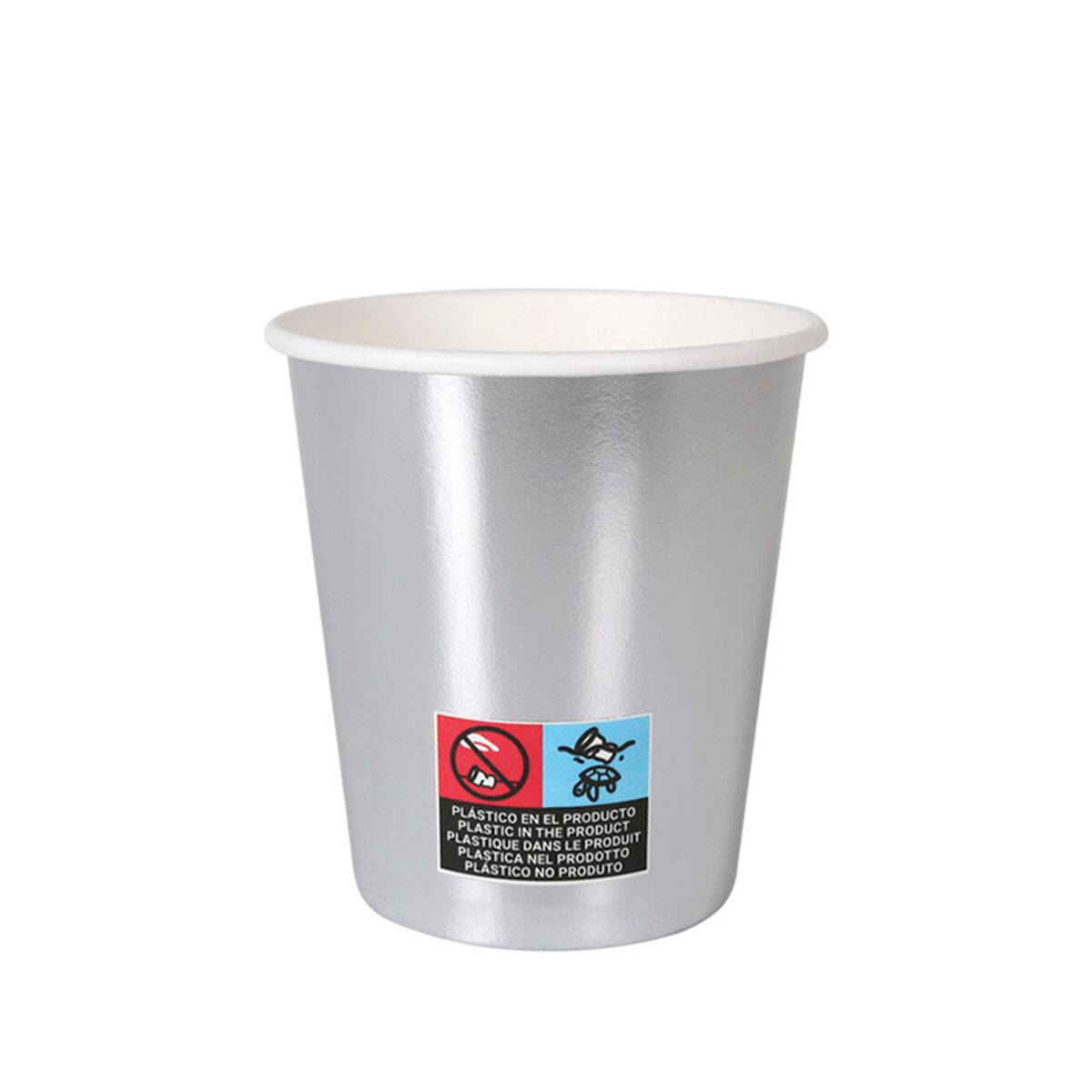 Set de Vasos Algon Plateado 200 ml 10 Piezas (18 Unidades)