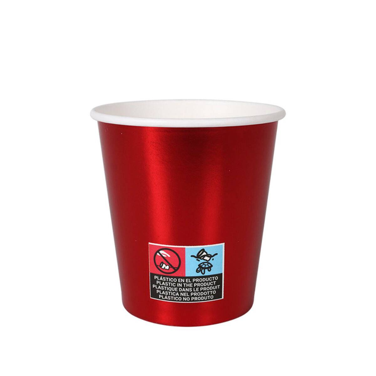 Set de Vasos Algon Rojo 200 ml 10 Piezas (18 Unidades)