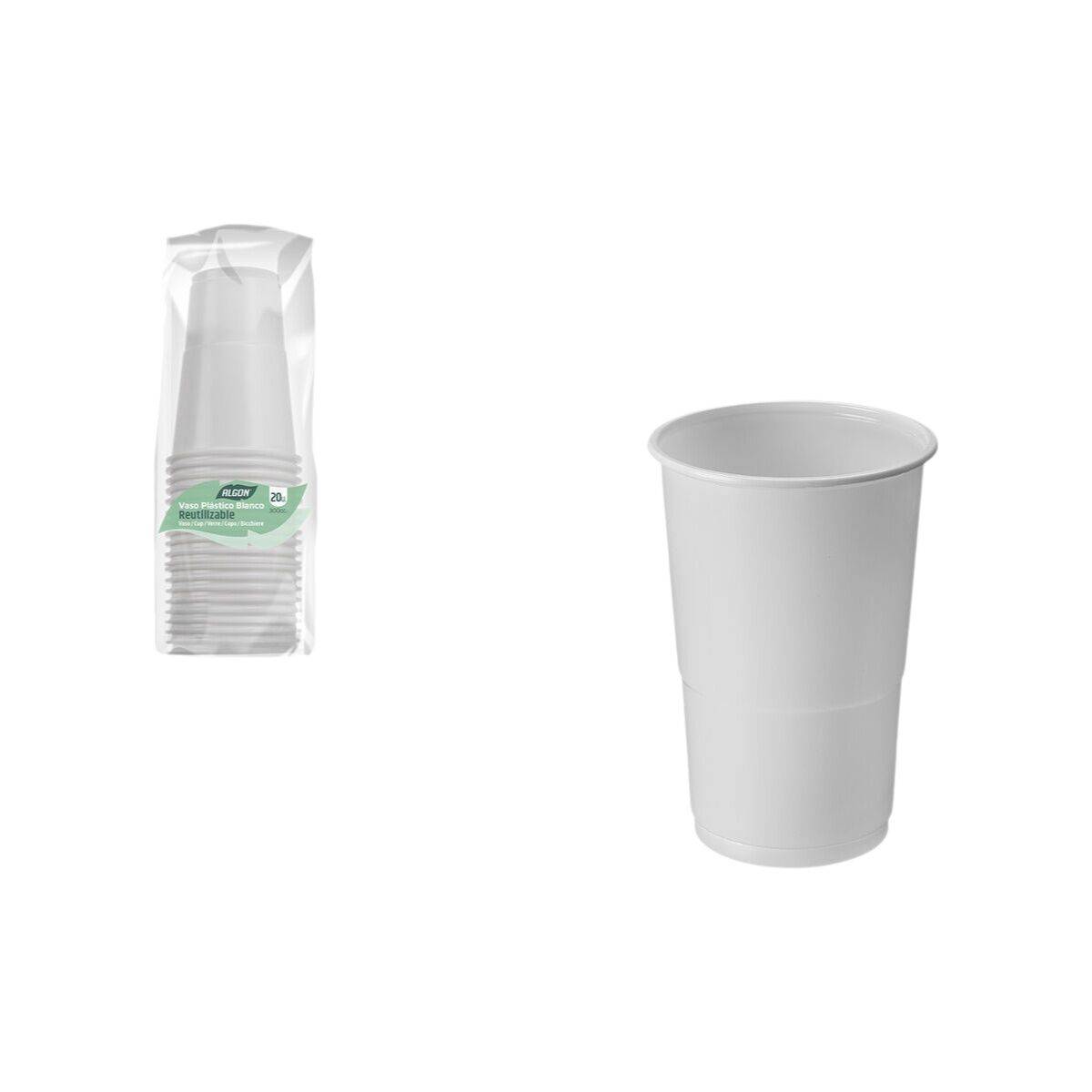 Set de Vasos Algon Blanco 300 ml 20 Piezas (24 Unidades)