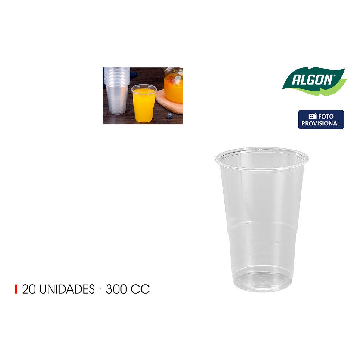 Set de Vasos Algon 300 ml 20 Piezas (24 Unidades)