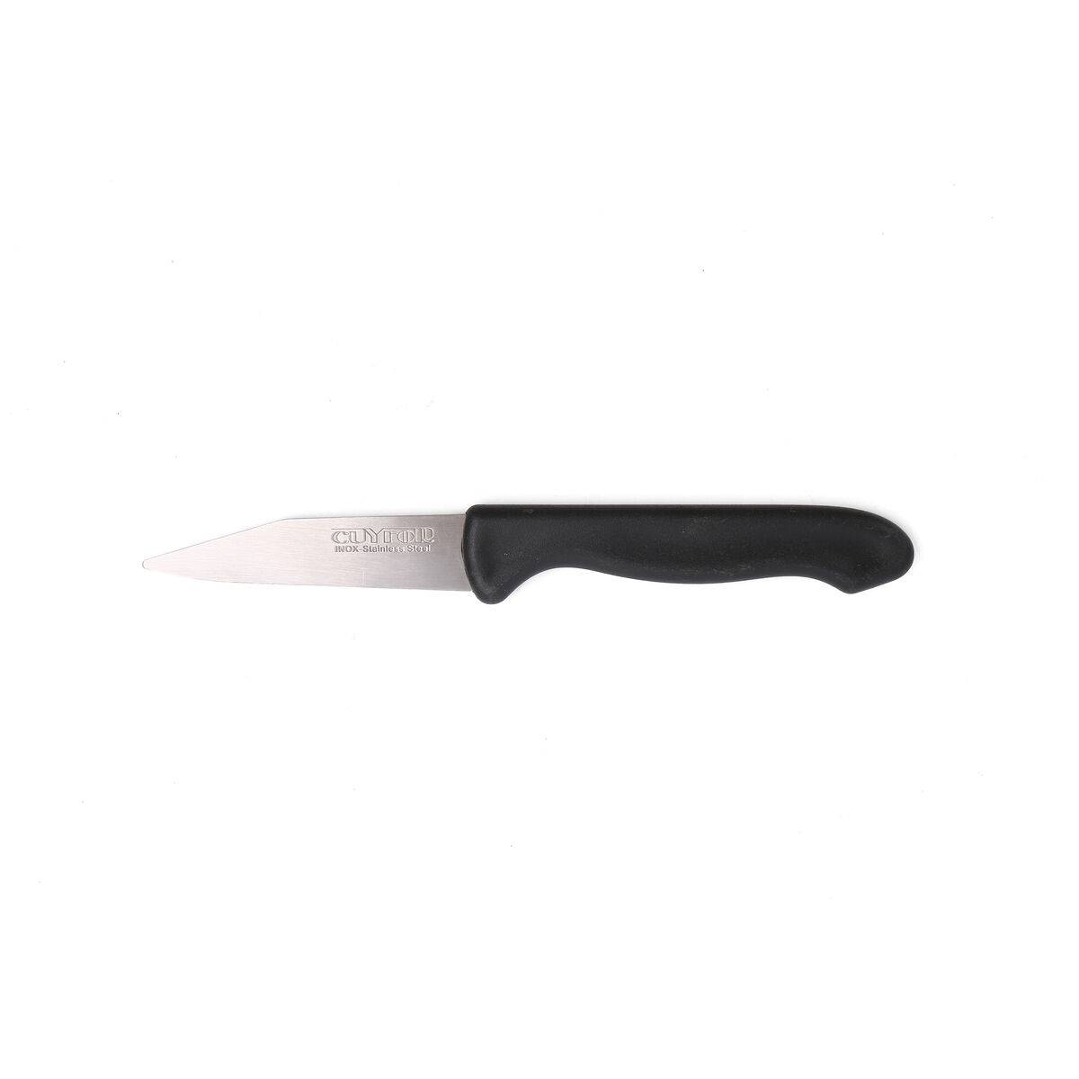 Set de Cuchillos Peladores Cuyfor Negro Plateado Acero Inoxidable 7,5 cm 6 Piezas (24 Unidades)