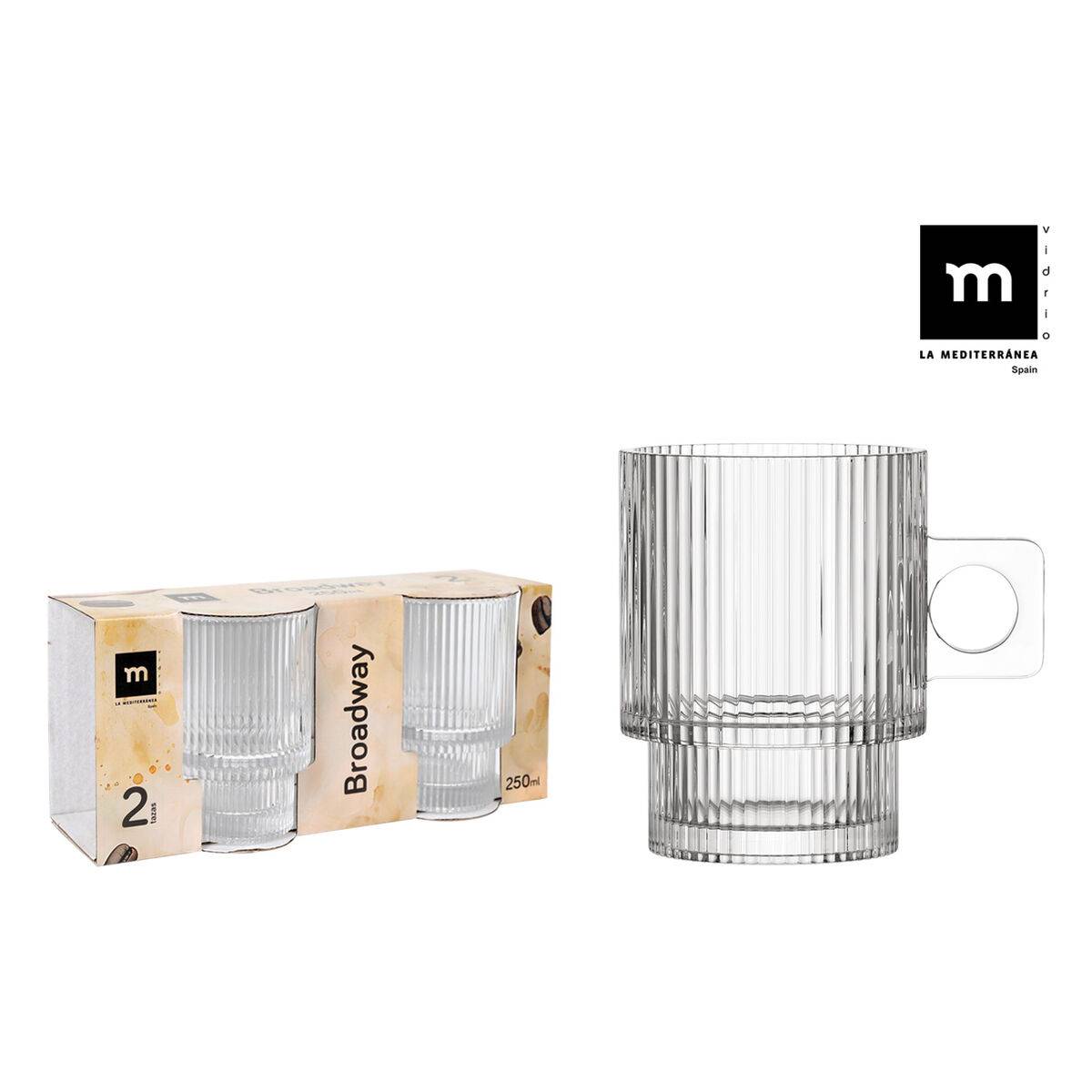 Juego de Tazas de Café La Mediterránea Broadway 2 Piezas (18 Unidades)
