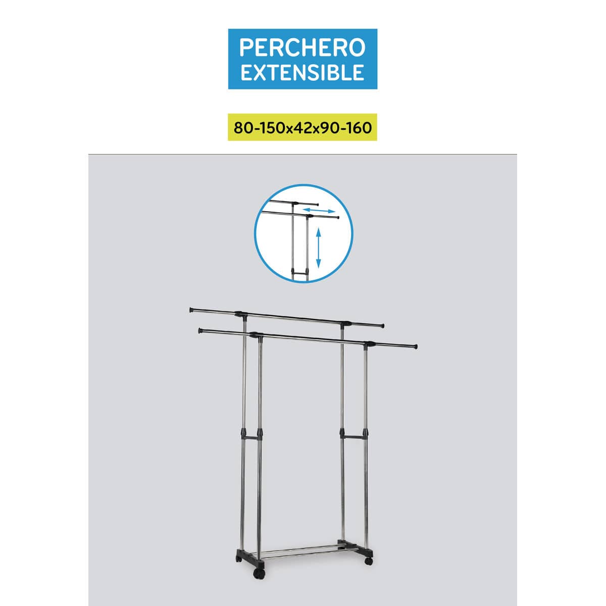 Perchero con Ruedas Confortime (3 Unidades)