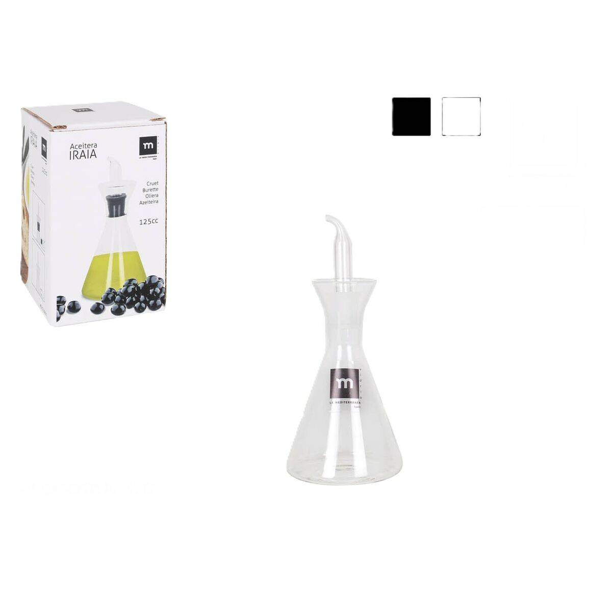 Aceitera La Mediterránea Iraia Transparente Vidrio de Borosilicato 125 ml (12 Unidades)