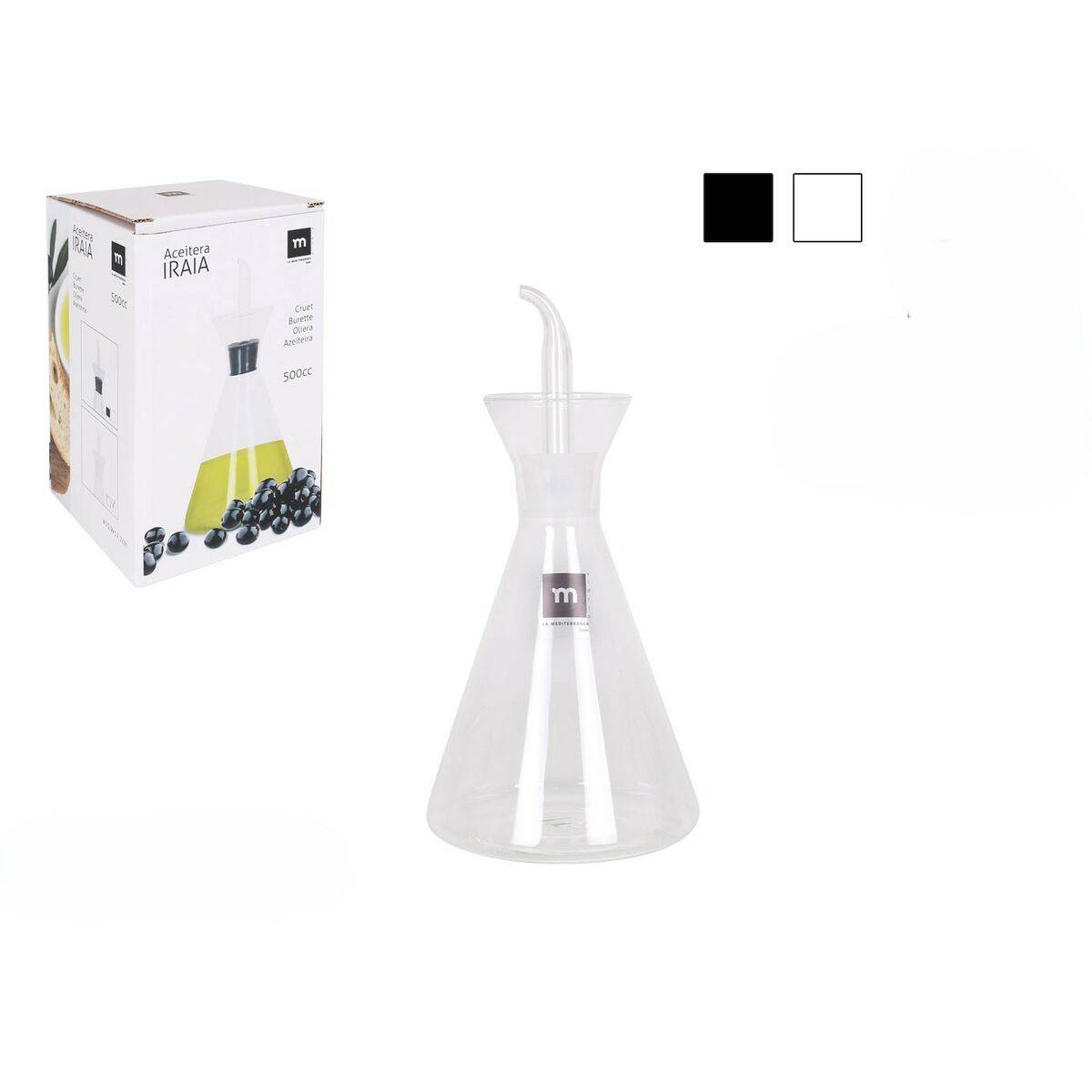 Aceitera La Mediterránea Iraia Transparente Vidrio de Borosilicato 500 ml (6 Unidades)