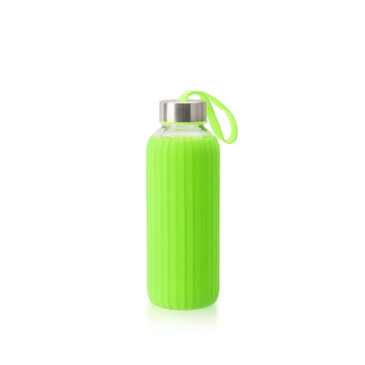 Botella de Agua Bewinner Vidrio Silicona 400 ml 7 x 7 x 19,8 cm (24 Unidades)