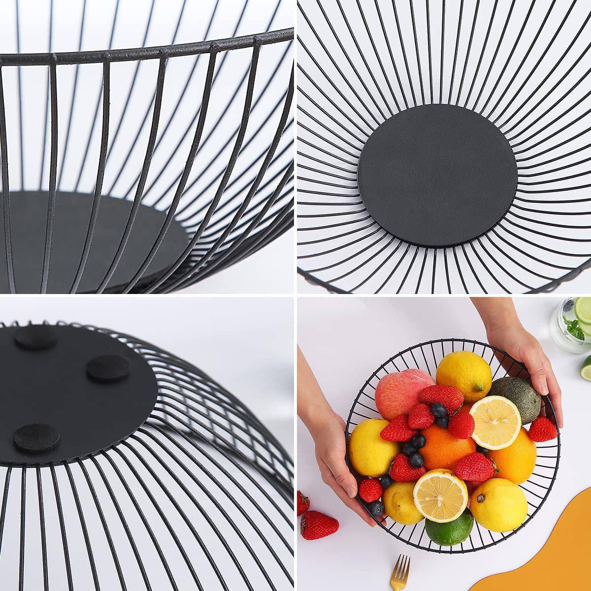 Frutero Confortime Negro Metal 24,5 x 24,5 x 10 cm (12 Unidades)