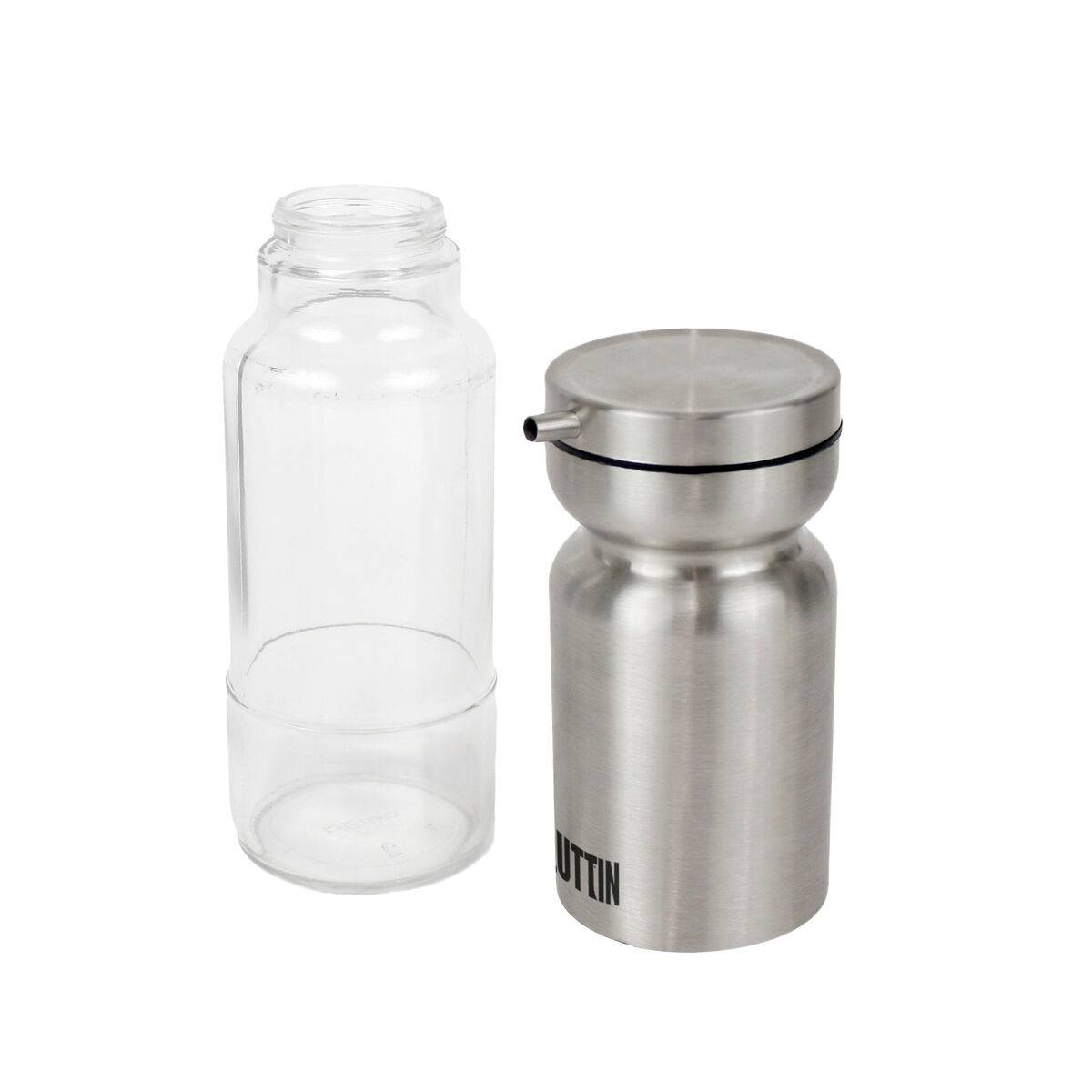 Aceitera Quttin Transparente Plateado Acero Inoxidable 0,36 L (12 Unidades)