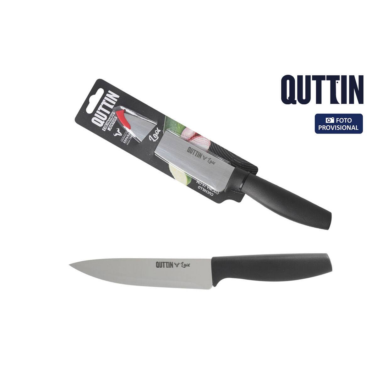 Cuchillo de Cocina Quttin Laos Negro Plateado 15 cm (36 Unidades)