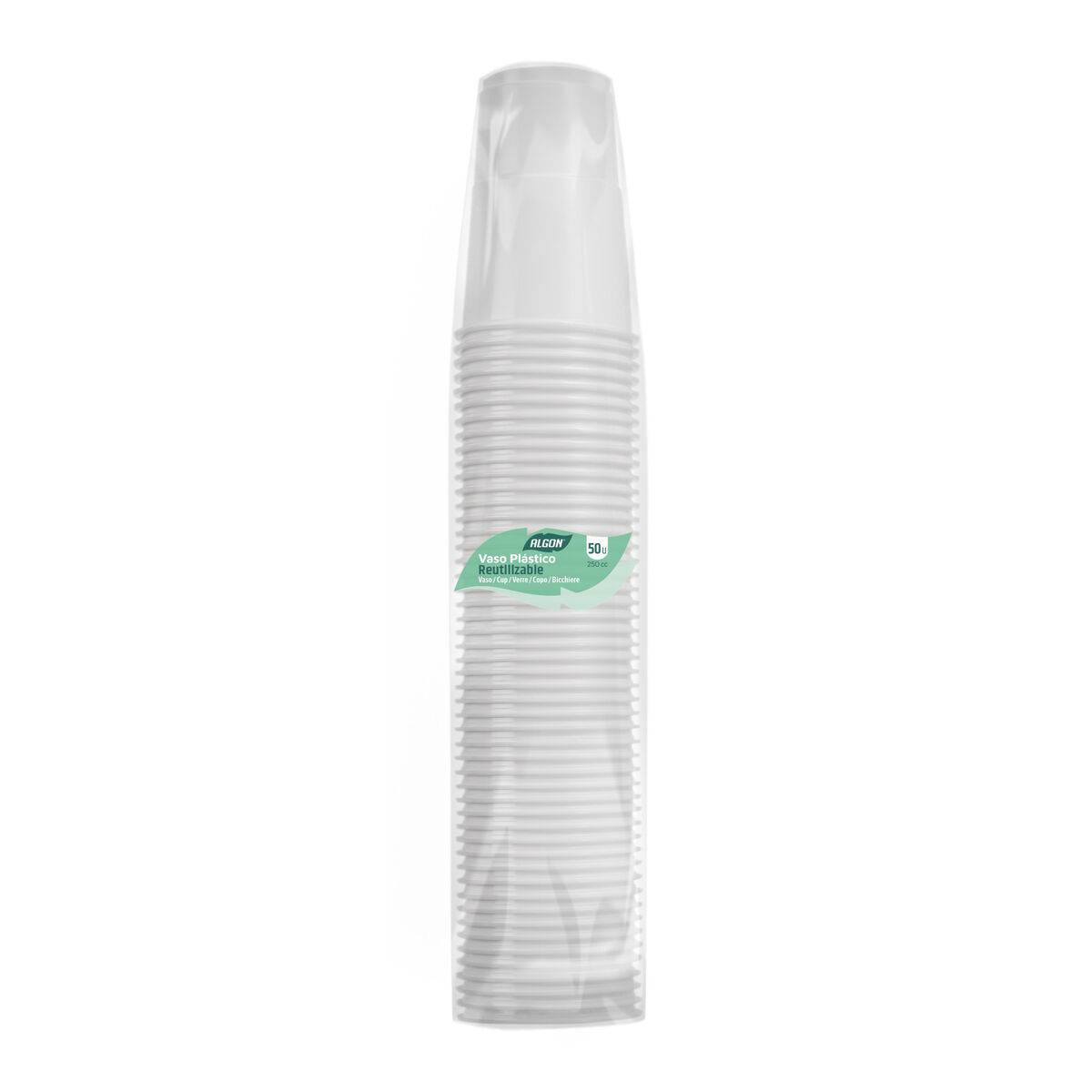 Set de Vasos Algon Blanco 250 ml 50 Piezas (18 Unidades)