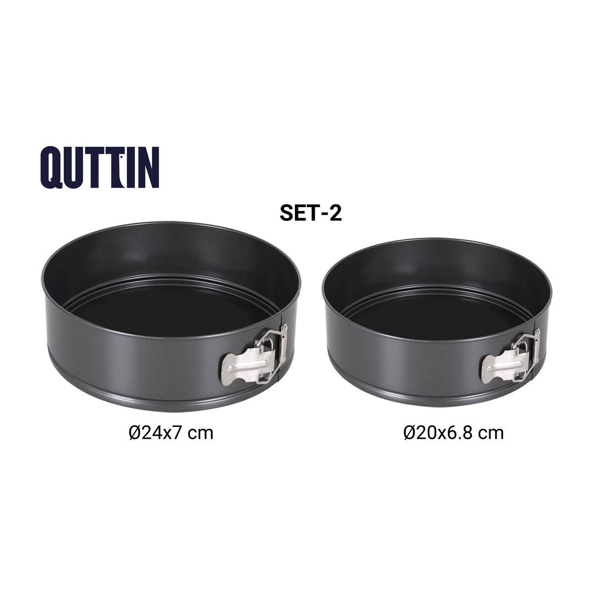 Molde Desmontable Quttin Negro 20 x 6,8+24 x 7 cm 2 Piezas (6 Unidades)