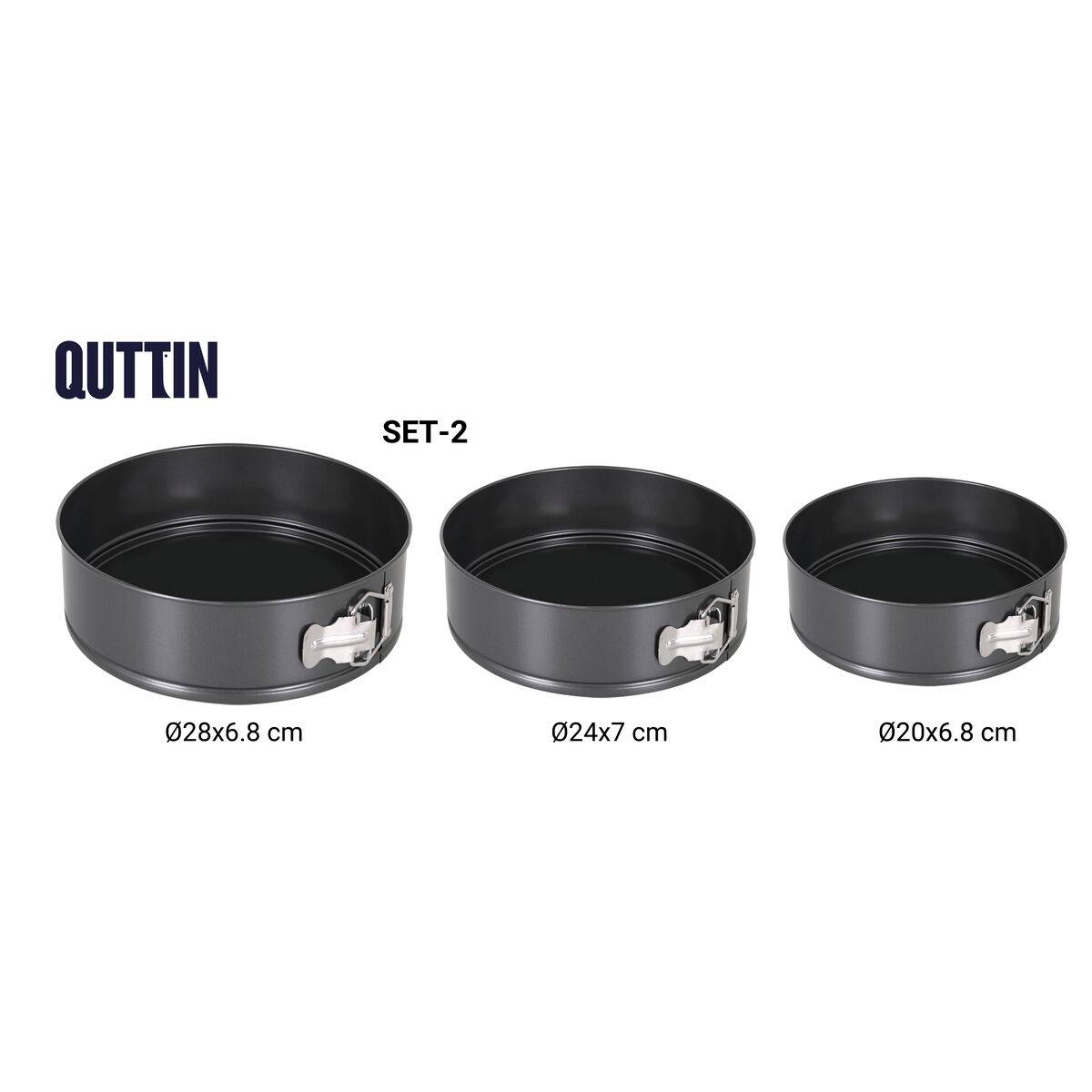 Molde Desmontable Quttin Negro 24 x 7+28 x 6,8 cm 3 Piezas (6 Unidades)