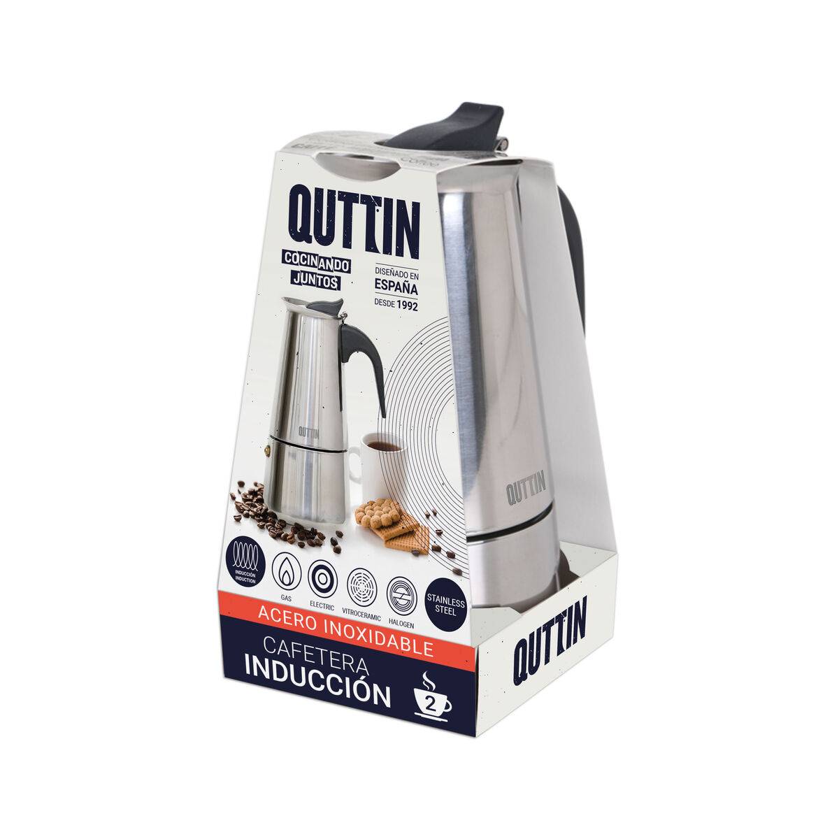Cafetera Italiana Quttin 9 Tazas (6 Unidades)