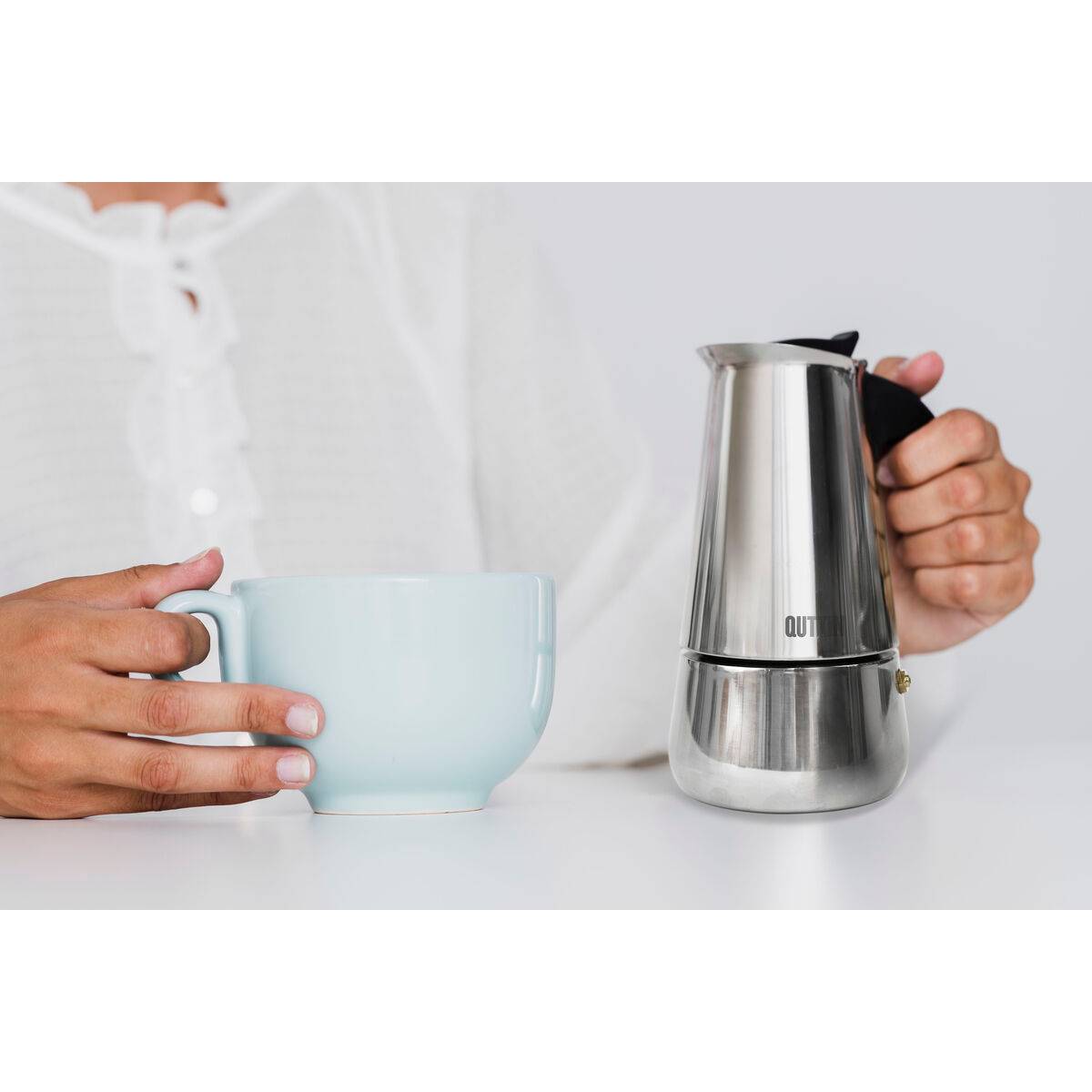Cafetera Italiana Quttin 9 Tazas (6 Unidades)