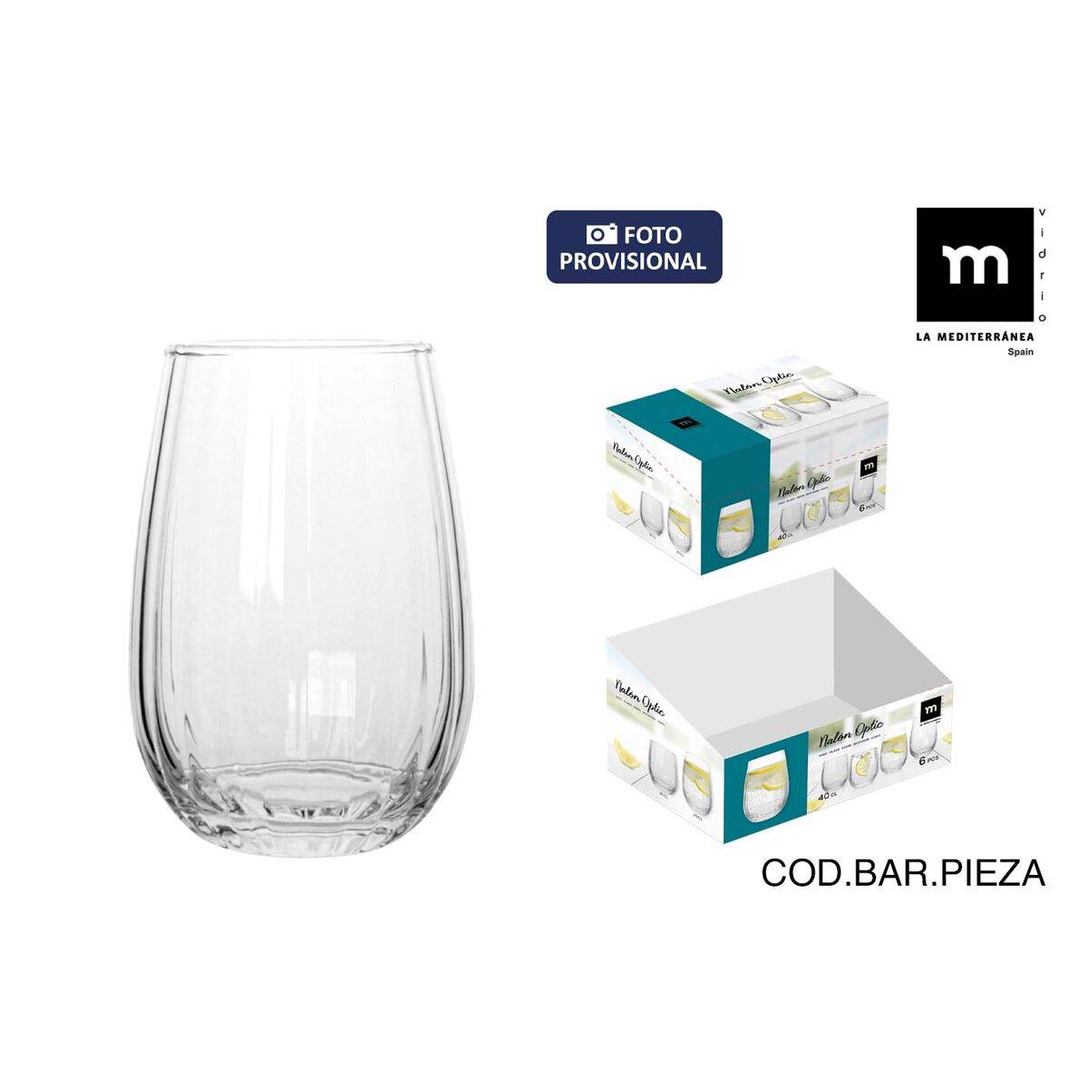 Vaso de agua La Mediterránea Nalon optic (36 Unidades)